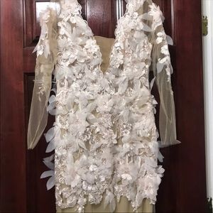 Nude/Light Pink Floral Dress